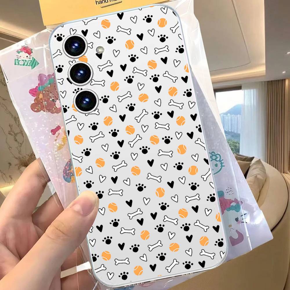 Best Friends Dog Paws Transparent Phone Case For Samsung Galaxy Transparent Cover A52 A12 A51 S21 Edge S22ULTRA S23 S24 S20LITE