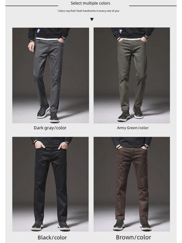 2023 Frühling & Herbst Herren Elastische Freizeit Gerade Hose - Passform für mittleres Alter