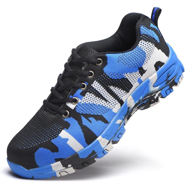 Pánská módní pracovní bezpečnostní obuv s ocelovou špičkou velké velikosti, letní maskáčová bezpečnostní obuv, bezpečnostní boty pro pracovníky, bezpečné boty, ochranná obuv