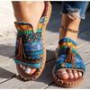 Mehrfarbige Fransen-Slipper in Übergröße für Damen für legere Sommer-Strandkleidung