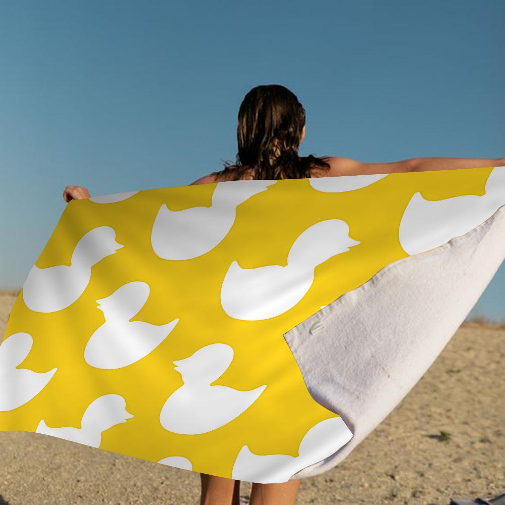 Gele Klassieke Rubberen Eend Cartoon Strandlaken Schattig Kawaii Kamerdecoratie Bad Meisjes Kinderen Handdoeken Voor Badkamer Douche