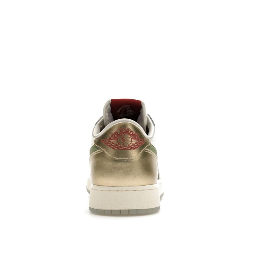 Air Jordan 1 Retro Low OG GS Year of the Dragon Kids Sneakers Gold Sail Oil-Green FQ6593-100