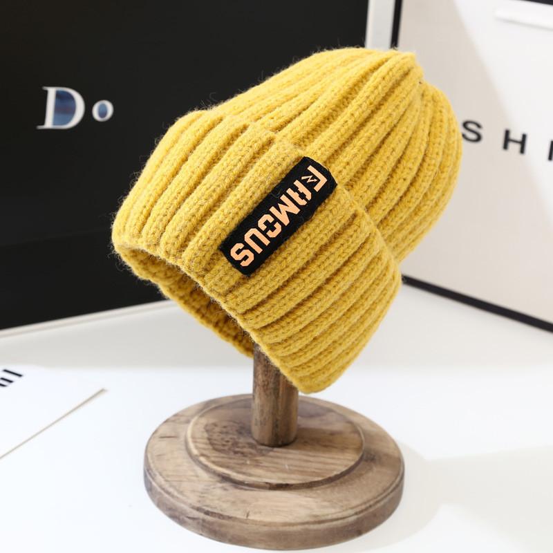 Winter Hat Knitted For Women With Letter Embroidery Korean Style For Daily Use