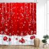Forest Cute Snowman Shower Curtain Red Bird Berry Squirrel Winter Snow Christmas Bath Curtains Fabric Bathroom Decor with Hooks
