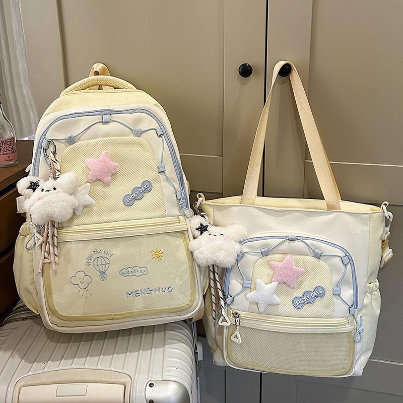 High Value Schoolbags for Female Junior High School Students  Large Capacity Cute and Light Make Up Bags  Shoulder Bags.
