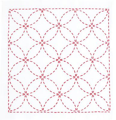 Thread Flower Dishcloth Sashiko Everyone Can Do It Shippo 266 Kit, Series, Pre-printed Design, Tsunagi,