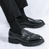 Men's Summer Slip-On Leather Loafers - Casual, Thick Sole, Height-Boosting Moccasins