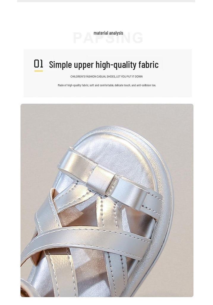 Baotou Girls' Soft Sole Beach Sandals - Non-Slip Roman Style for Little Princesses (2026 Edition)