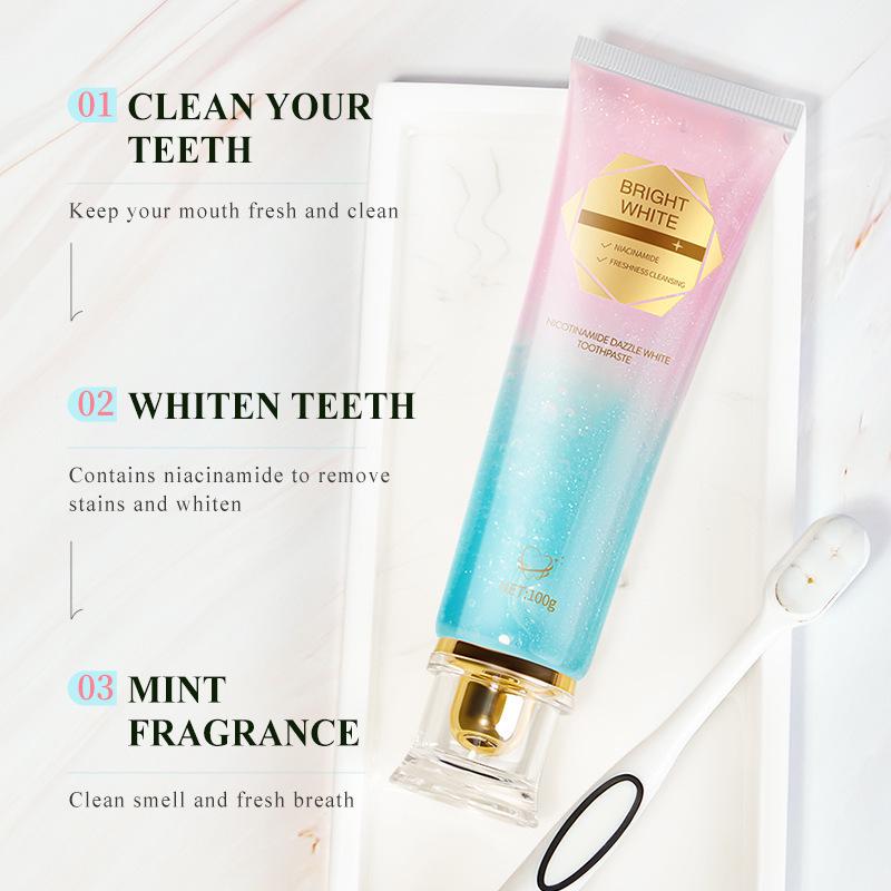 Dentifricio Sbiancante alla Niacinamide - Pulisce, Rimuove Macchie, Tartaro e Rinfresca l'Alito