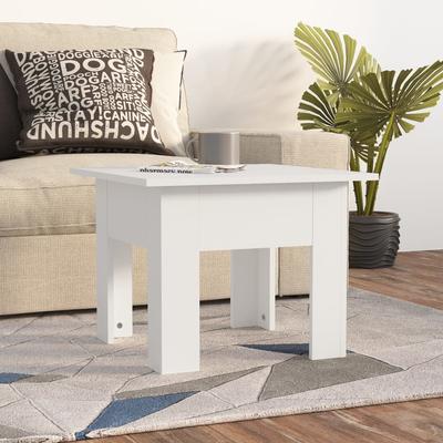 Vidaxl Coffee Table, White, 55X55X42 Cm, Wood-Based Material