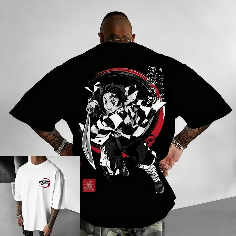 Trendy Ghost Slayer Anime Printed Super Large Mens SpringSummer New Product Casual Fashion Tshirt S