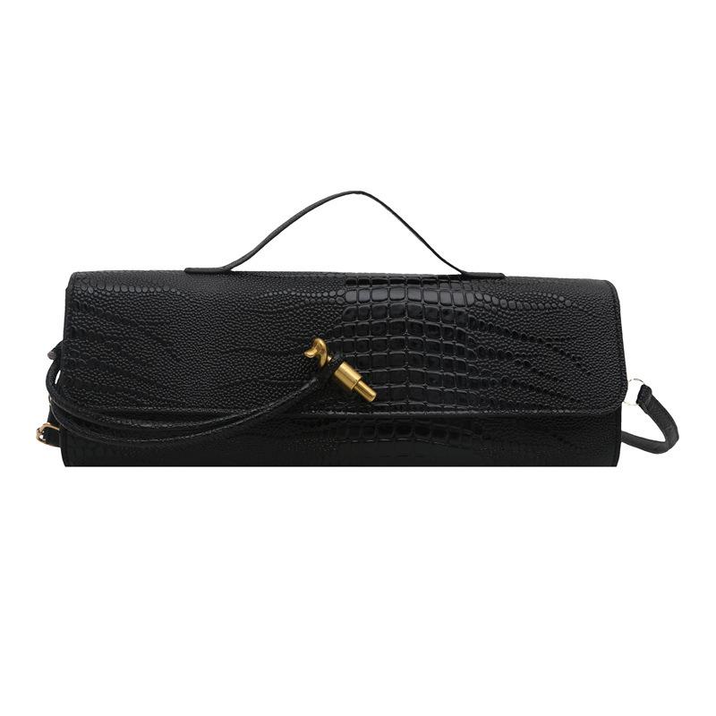 Hot-selling snake pattern clutch bag, organ bag, horizontal light luxury small square bag, portable shoulder messenger dinner bag