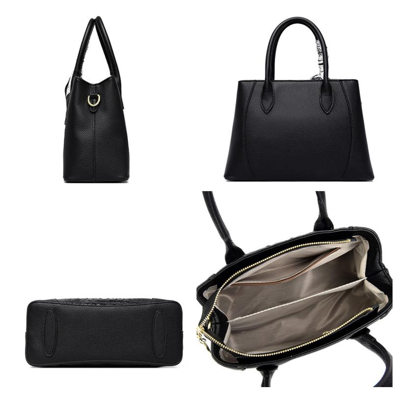 Women's Simple Crocodile Leather Shoulder Bag Large Capacity Travel Bag Female Messenger Luxury Fashion Totes