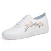 Women's White Leather Mesh Shoes - Breathable, Non-slip, Soft Sole, Korean Style for Spring & Summer