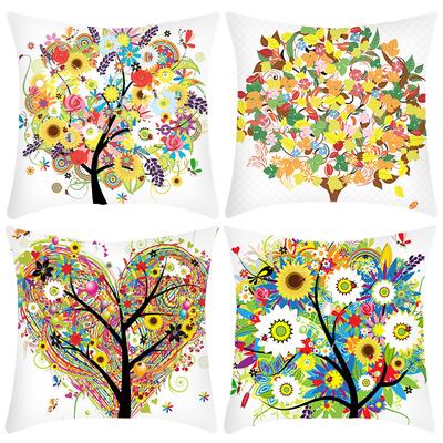 Nouvelle Taie d'oreiller Art Imprimé Abstrait Taie d'oreiller Imprimé Arbre Oreiller Maison Canapé