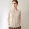 Women's 100% Pure Cashmere V-Neck Long Sleeve Pullover Sweater for Spring and Autumn.