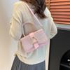 Small Square Bag Pu Leather With Stitching For Casual Daily Use
