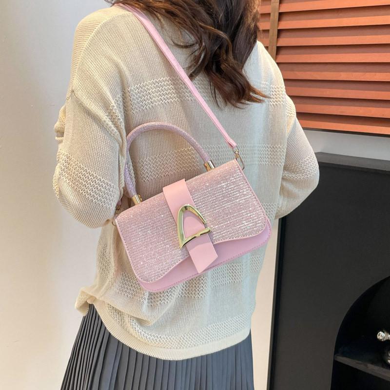 Small Square Bag Pu Leather With Stitching For Casual Daily Use
