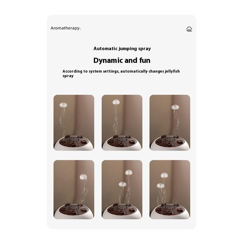 Silent atomized aromatherapy and exhalation circle jellyfish colorful atmosphere light birthday gift voice-controlled humidifier technology