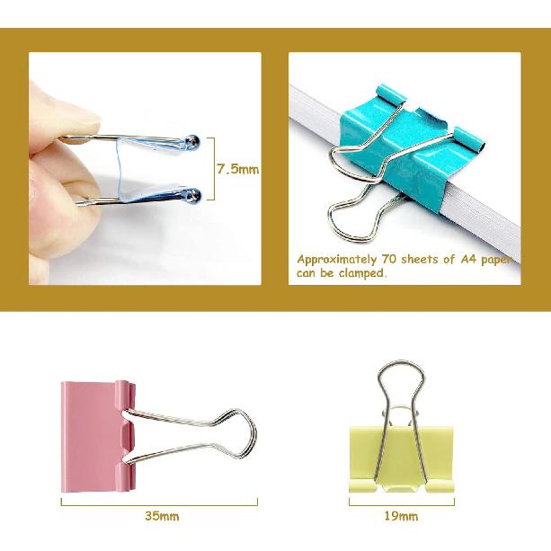120 Pcs Colored Binder Clips, 3/4inch(19mm), Small Size for Office Supplies, 4 Vibrant Colors