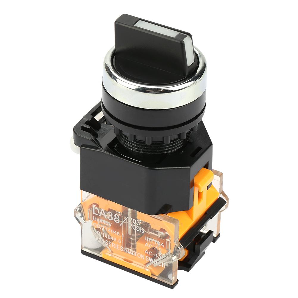 22mm 2 Position Selbstrückstellender Wahlschalter Momentaner Drehschalter LA38?11X22