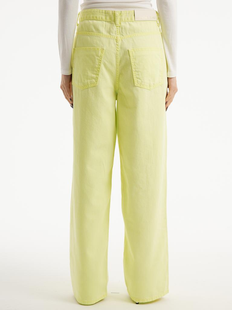 UNKNOWN PLANET Up-387 Wide Pigment Pants Lime