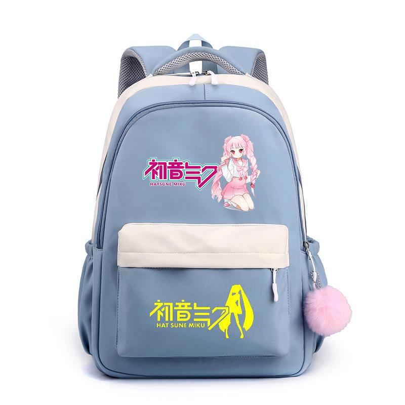Anime Peripheral Hatsune Future School Bag Backpack Cartoon Backpack Candy Color Large Capacity Student School Bag Stationery