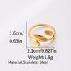 1Pcs Lady stainless steel open-ended ring, extravagant accessory ring, hollow finger ring