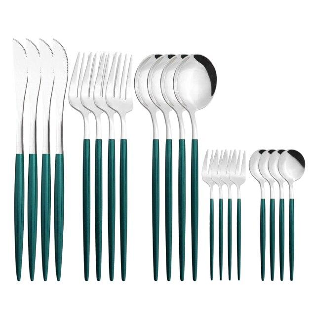 Lustro złoty zestaw sztućców noże ciasto widelce do owoców łyżeczka do kawy sztućce obiadowe zastawa stołowa zastawa stołowa ze stali nierdzewnej zestaw sztućców