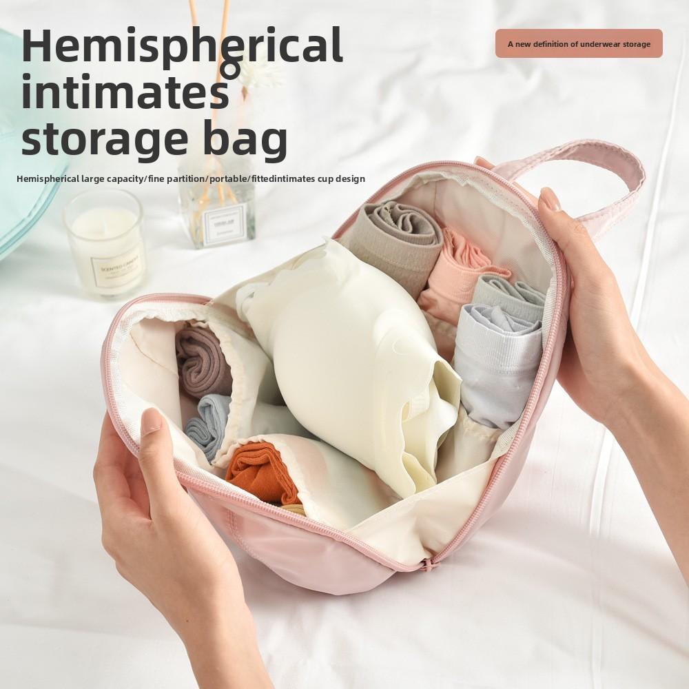 Travel Underwear Organizer With Polyester Fabric And Multipurpose Compartments For Lingerie Socks And Bras