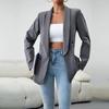 Women's Autumn Winter Solid Color Long Sleeve Casual Button Temperament Commuter Blazer Suit
