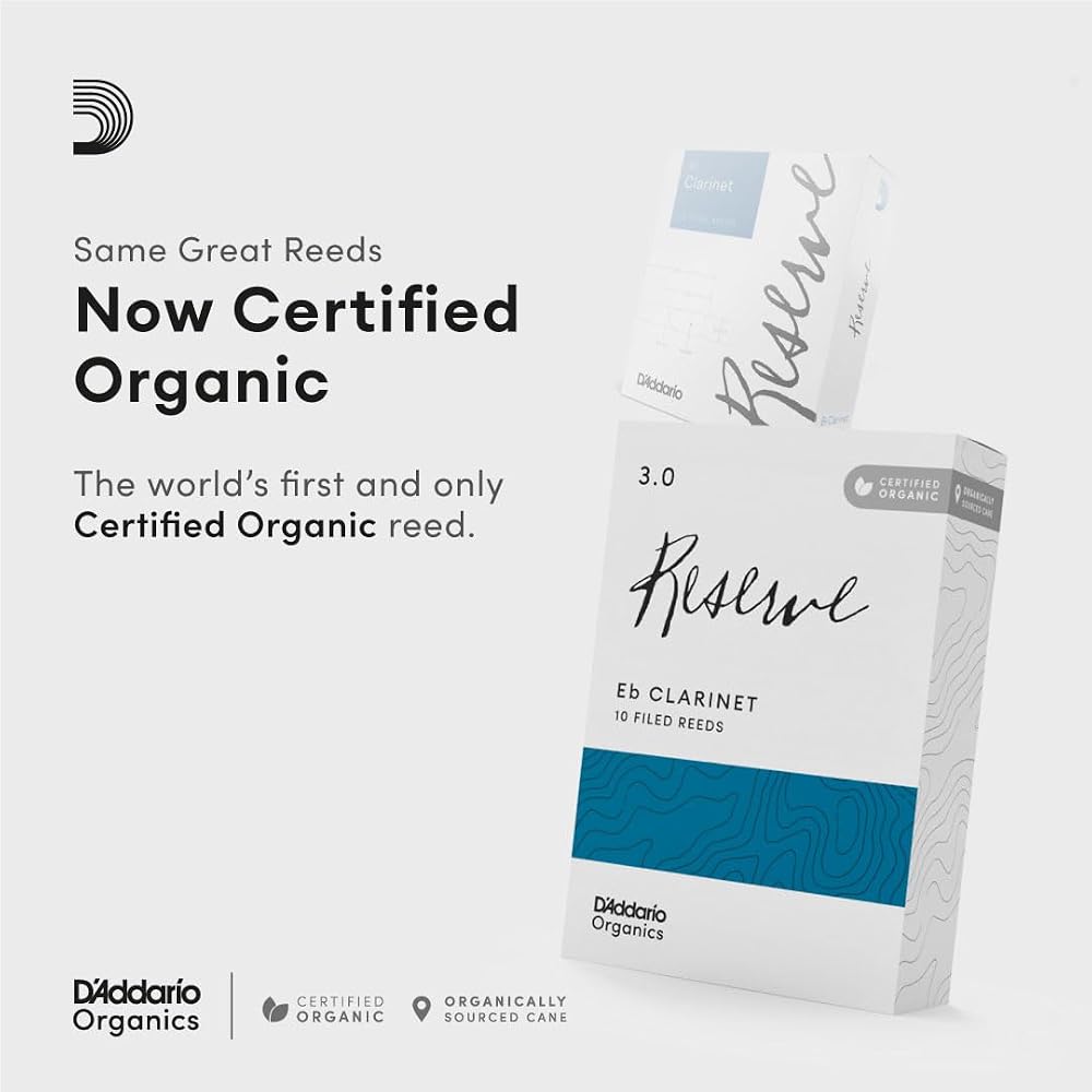 D'Addario WoodWinds Daddario Reed for Eb Clarinet USDA Organic Certified RESERVE ODBR1035 [Hardne...