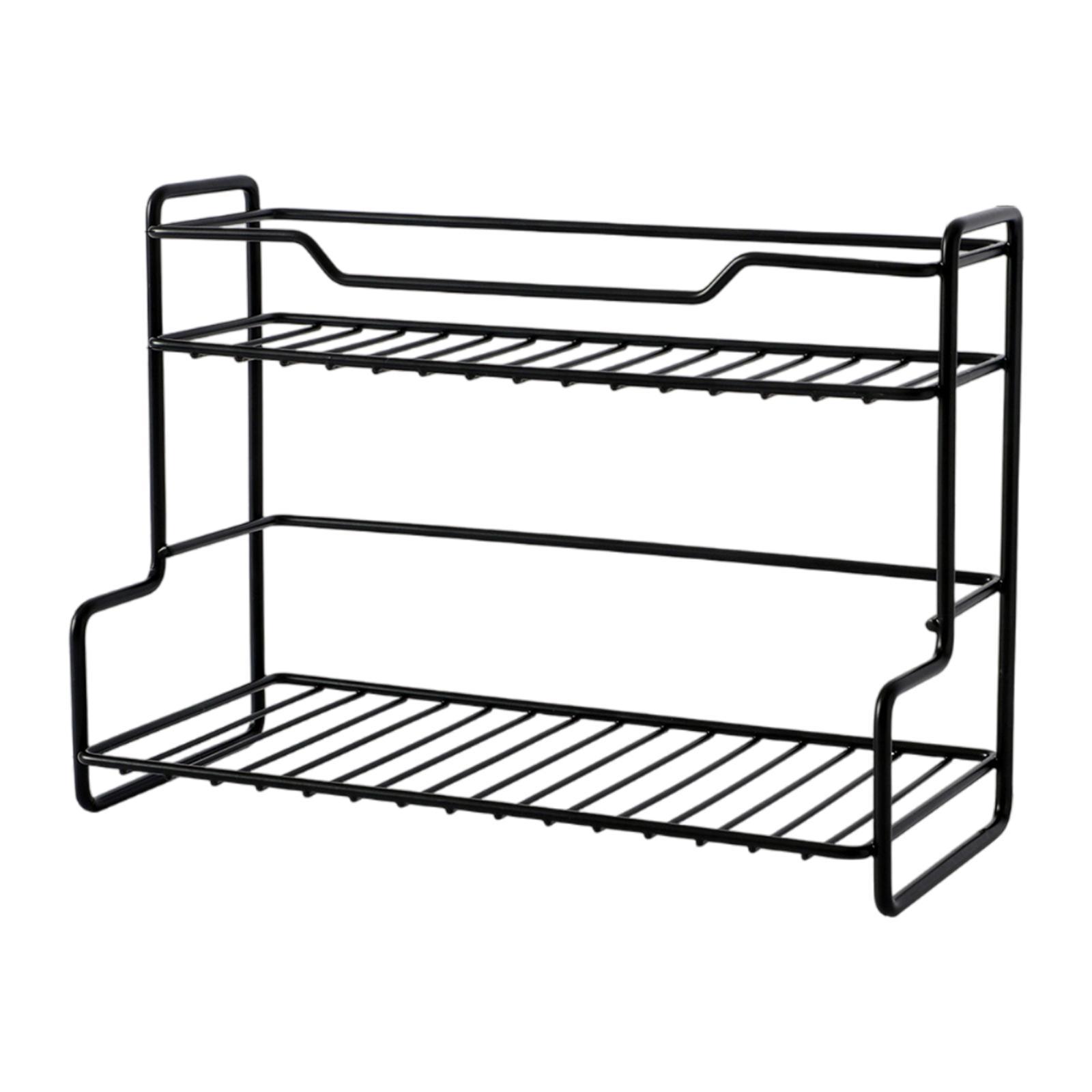 

Кухонная полка для хранения специй, портативная прочная многофункциональная полка для ванной комнаты, органайзер для домашнего стола, гостиной, кухни чёрный