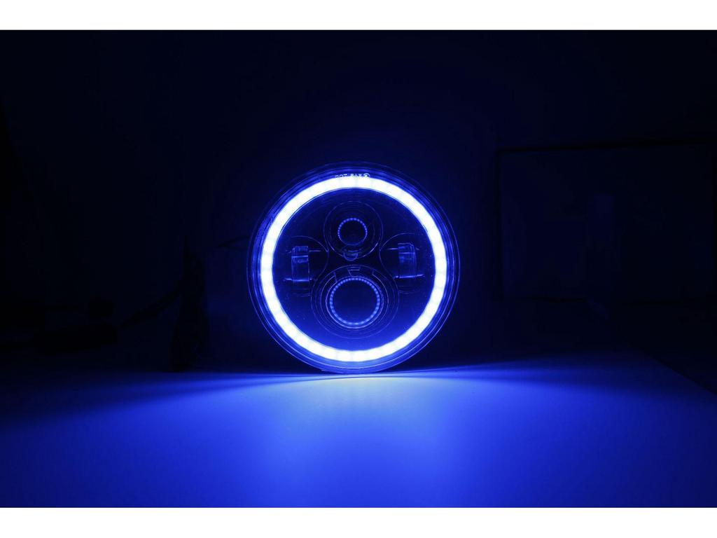 Wrangler 7" RGB Angel Eye Headlight Assembly with Remote Control - Energy Efficient
