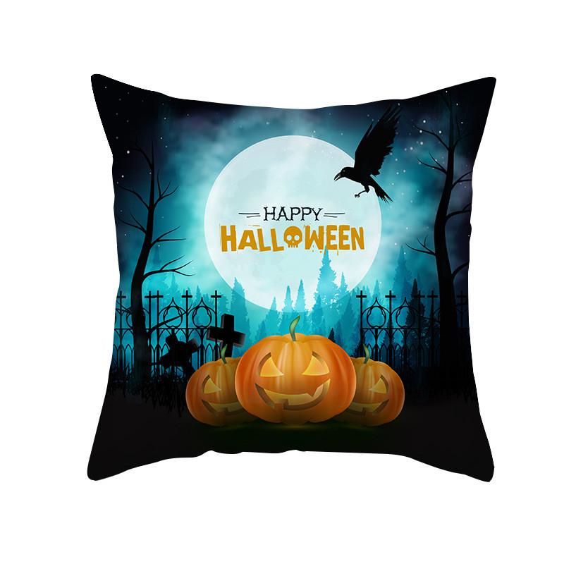 Cushion Cover 45x45 Horror Pumpkin Printed Halloween Decorative Sofa Cushions Pillowcases Polyester Home Decor Pillowcover