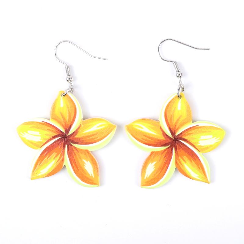 2026 Colorful Oil Painting Flower Acrylic Statement Earrings for Women New Trendy Plant Drop Dangle Earring Party Jewelry Gift