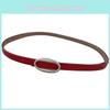 Solid Color Leather Womens Belt With Oval Buckle For Casual Pants And Dresses