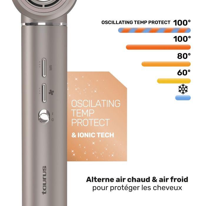 Hair Dryer - TAURUS - Airwave Digital Pro 7-in-1 - 1300 W - 5 Attachments - Ultra Ionic Care