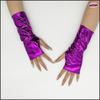 1 Paire de Gants sans Doigts Finition Brillante Ensemble Manches Imitation Cuir Gants en Cuir PU Style Punk Gants en Cuir Verni