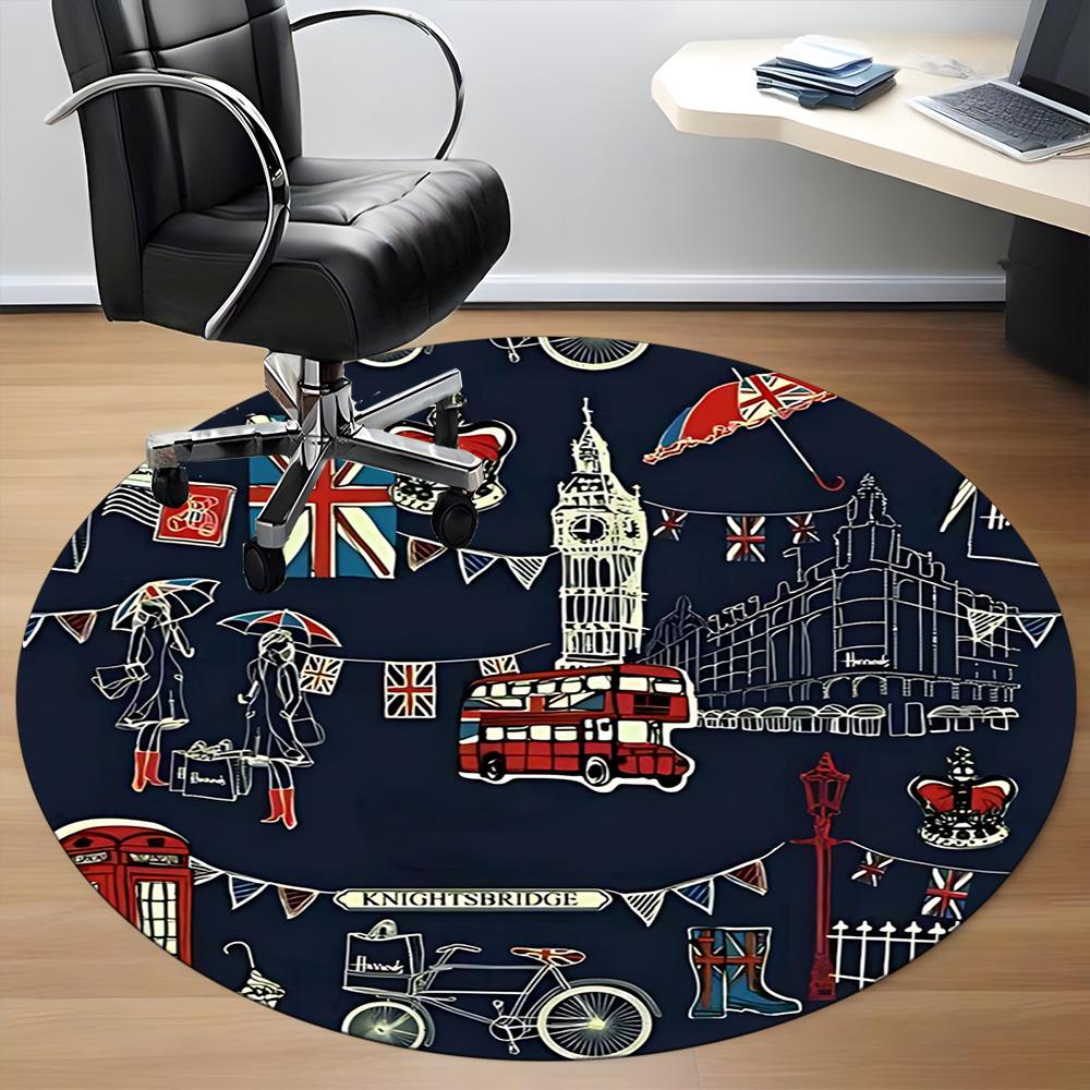 1pc London Icons Chair Carpet for Office Non-Slip, Rug for Office, Room, Good Gift for Family or Friends, yy251226211