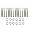 Boulons de collecteur d'admission SBF, kit de remplacement en acier inoxydable pour moteur 289 302 5.0L 351W Small Block, argent