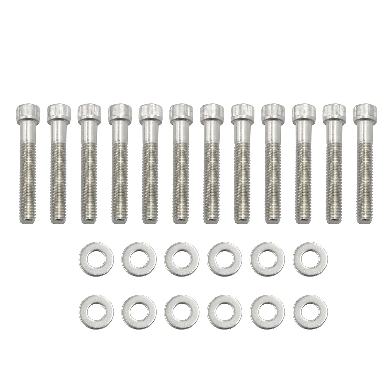SBF Intake Manifold Bolts SBF Intake Manifold Bolts Stainless Steel KIT Replacement for289 302 5.0L 351W Small Block, Silver