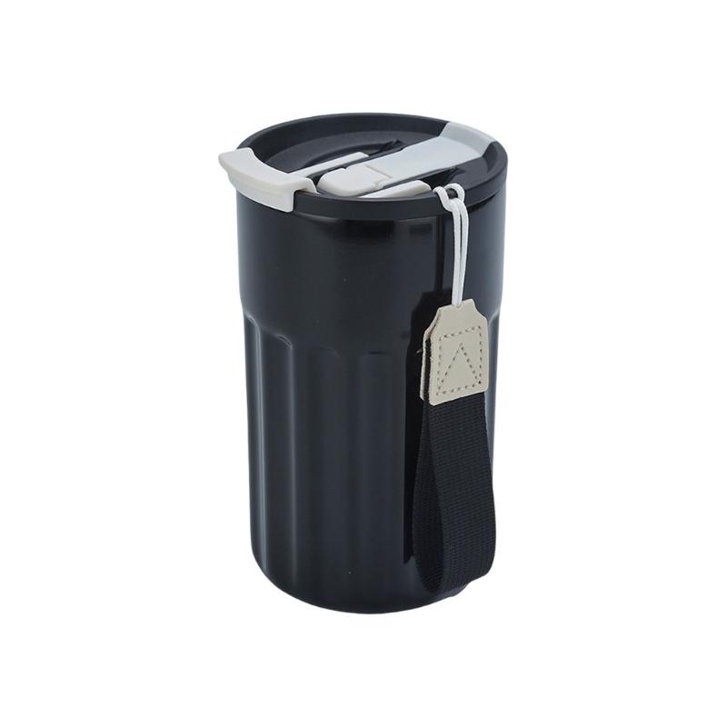 Stainless Steel Insulated Flask Car Drinking Cup for Travel Office 6 Color Ergonomic Handle Water Drinkware