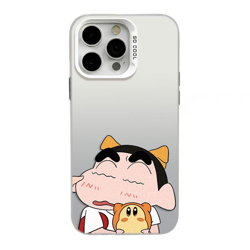 Shin-chan Face Pinching iPhone 17 Case - Silver, Fits Apple 15 Pro Max/14 Pro/13/16 Pro