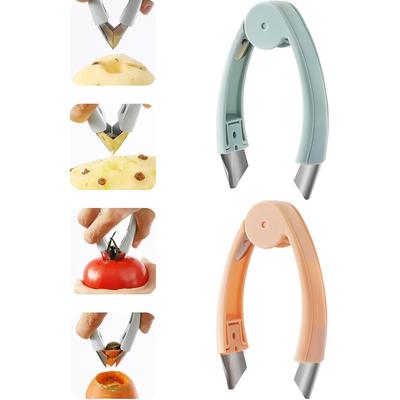 Pineapple Eye Corer Stainless Steel Tweezers Strawberry Huller Peeler Fruit Vegetable Knives Stem Remover Clip Kitchen Gadgets