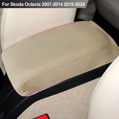 PU Pelle Bracciolo Centrale Auto Bracciolo Box Copertura Cuscino Pad Per Skoda Octavia 2007 2008 - 2014 2015 2016 2017 2018 2019