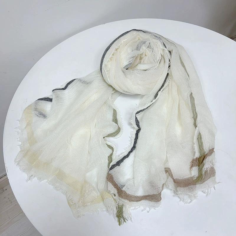 Autumn And Winter Vintage Wool Scarf Warm Shawl For Lady Classical Stripe Long Winter Wool Scarves