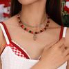 Christmas Tree & Wreath Necklace Set: Elegant European & American Fashion Clavicle Chain Jewelry