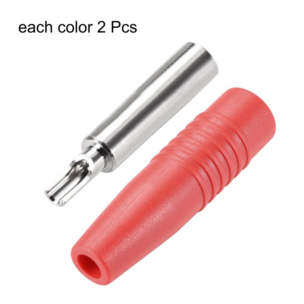 Uxcell Banana Plug Jack Socket Connector 4mm Speaker Female 10A 4pcs Red Black