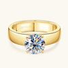 European & American Moissanite Wedding Ring, 925 Sterling Silver, 2 Carat, Women's Classic Four-Prong Design